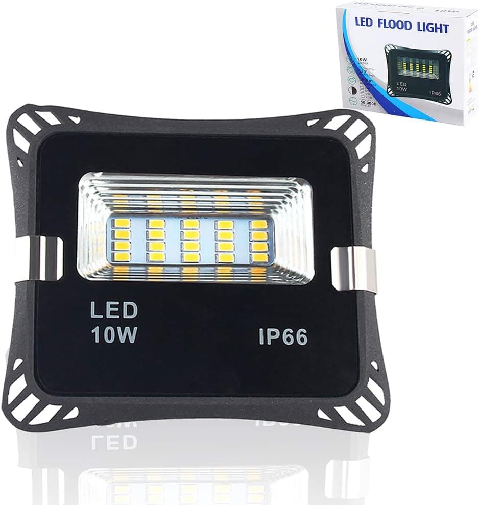 MIFXIN Auto On/Off LED Flood Light Dusk to Dawn Sensor Security Light IP66 Waterproof 900LM 180° Beam Angle Outdoor Flood Light Street Night Lighting for Garden Yard Gate Aisle (Warm White, 10W)