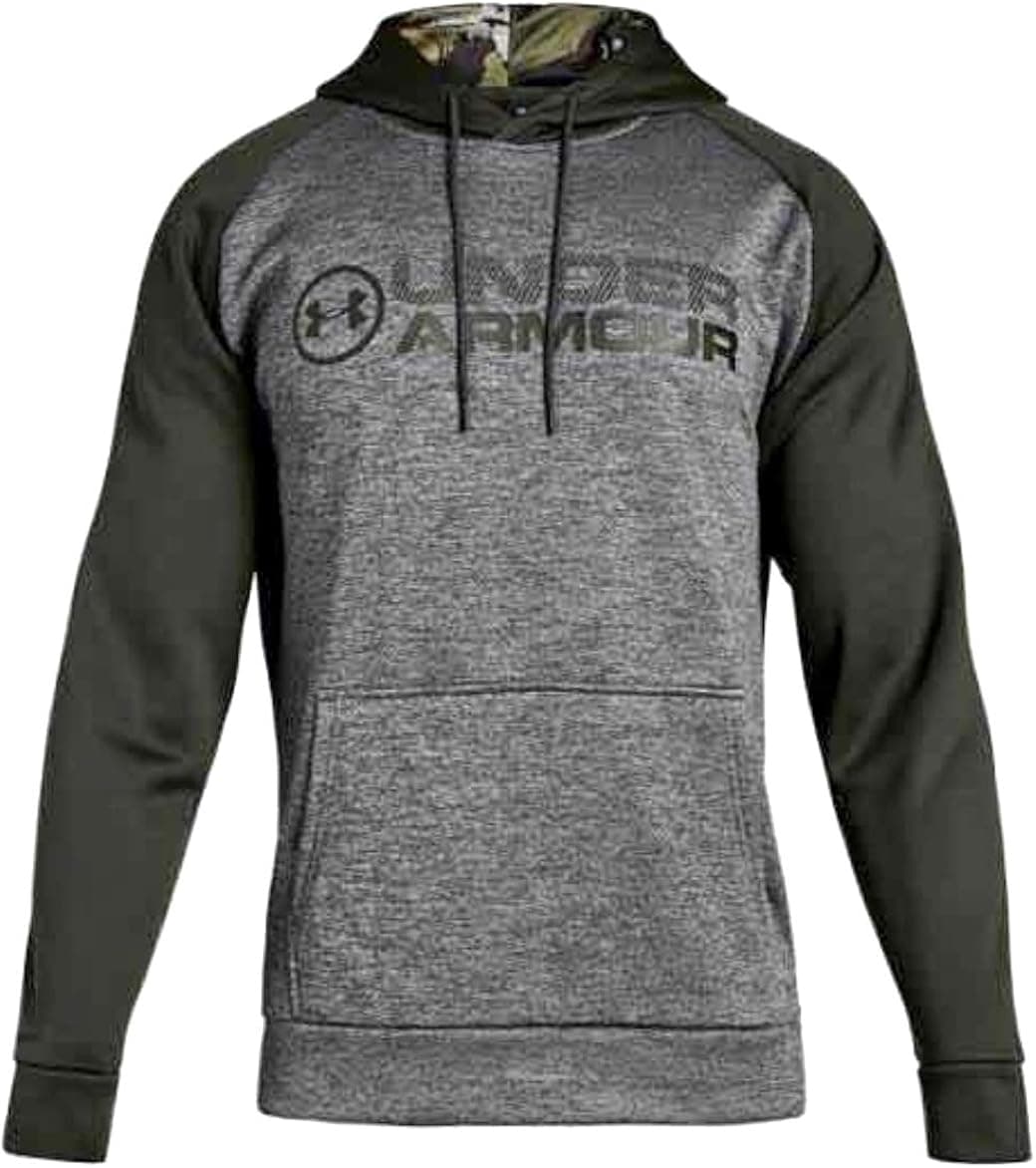Under Armour Men's Armour Storm Fleece Stacked Hoodie Size (Large, Grey Heather/Olive Green)