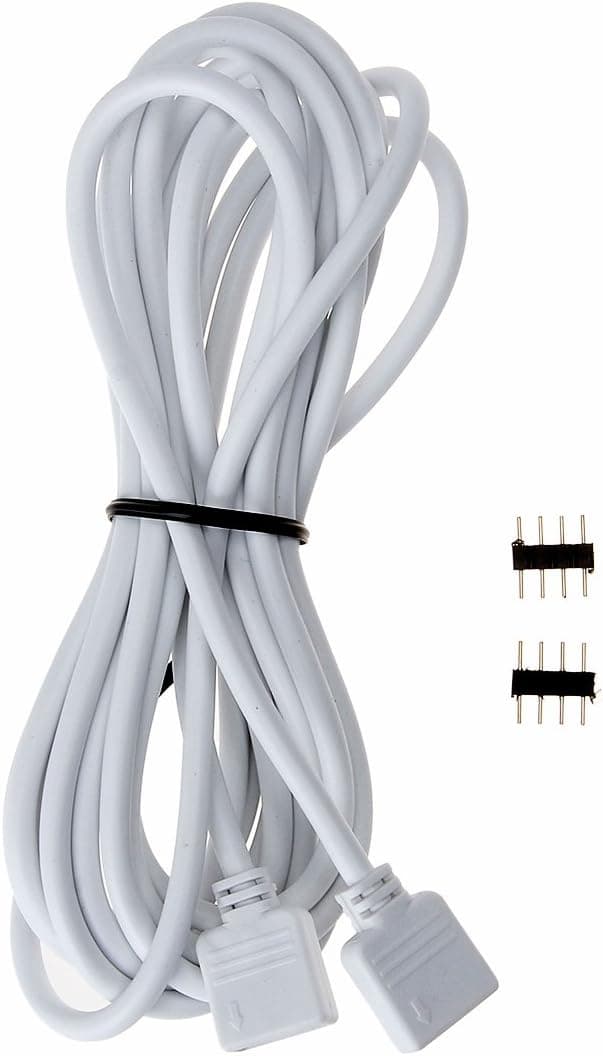 SUPERNIGHT 4 Pin RGB LED Strip Lights Extension Cable 5m 16.4ft for SMD 5050 and 3528 LEDs Strip to Strip or Strip to Controller