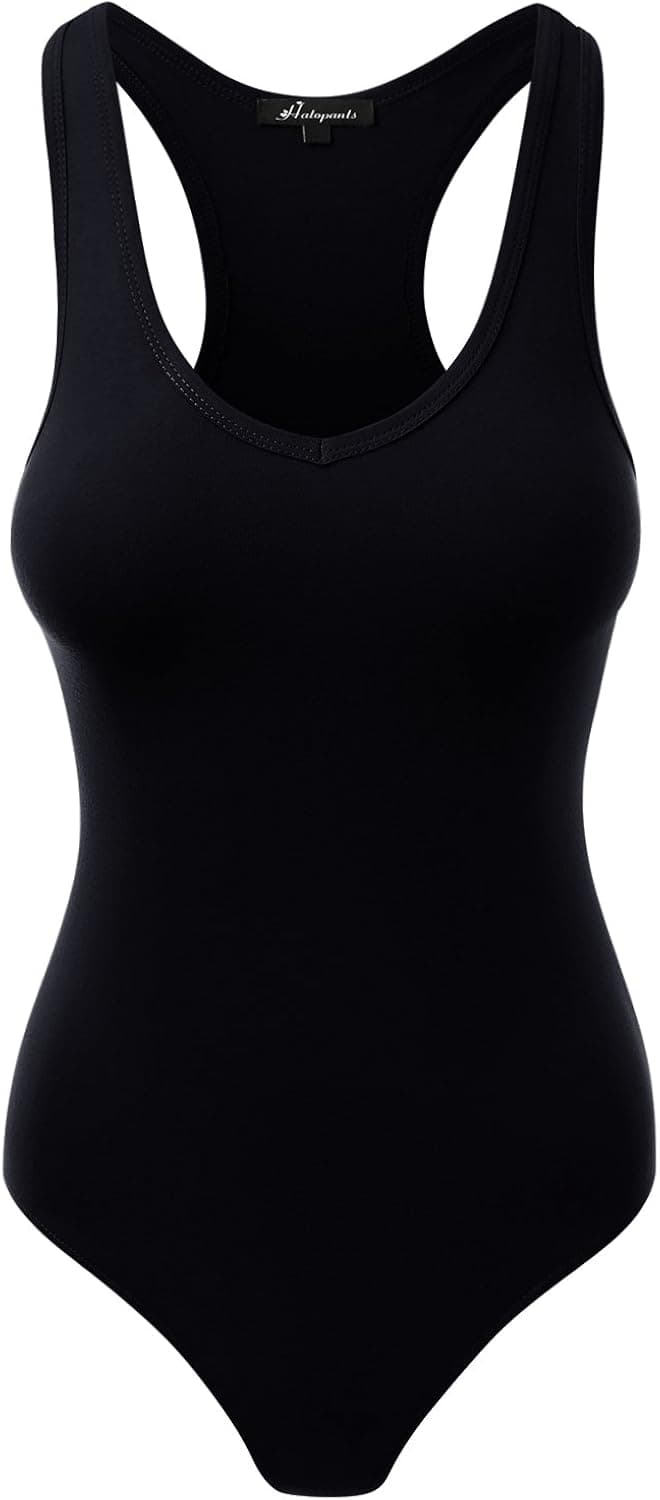 HATOPANTS Women Shapewear Bodysuits Racerback Tank Top Sleeveless Sexy Casual Jumpsuits