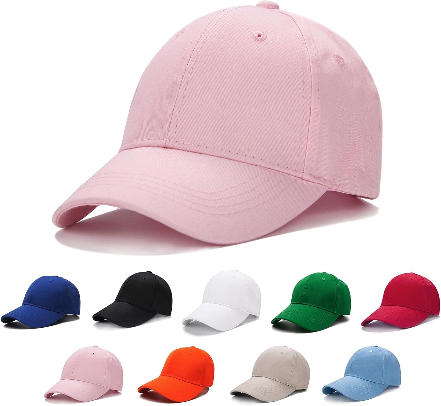 Edoneery Unisex Toddler Kids Plain Cotton Adjustable Low Profile Baseball Cap Hat(A1009)