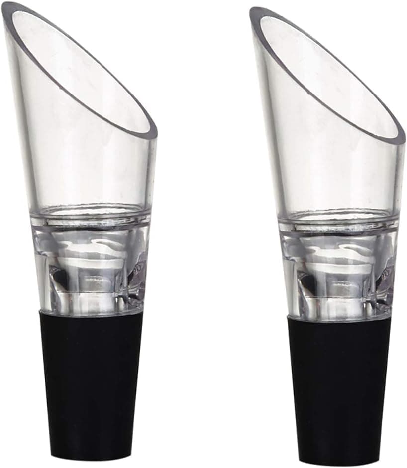 Wine Aerator Pourer (Transparent)2 Pack Wine Aerator Pourer Spout, 2-in-1 Diffuser Oxygenator and Pouring Dispenser- Premium Red Wine Decanter Spout, Quick Decanter,
