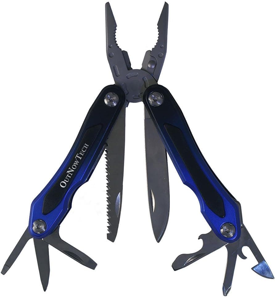 OutNowTech AJAX Multitool with Pliers Blade Saw Screwdrivers Bottle Opener and Can Opener - Heavy Duty Multi Tool for Camping Hiking Survival Home Improvement Indoors Outdoors
