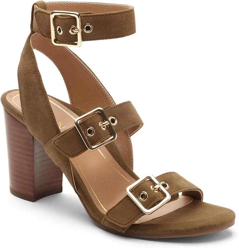 Vionic Women’s Perk Carmel Backstrap Heel – Ladies Strappy Dress Sandals with Concealed Orthotic Support