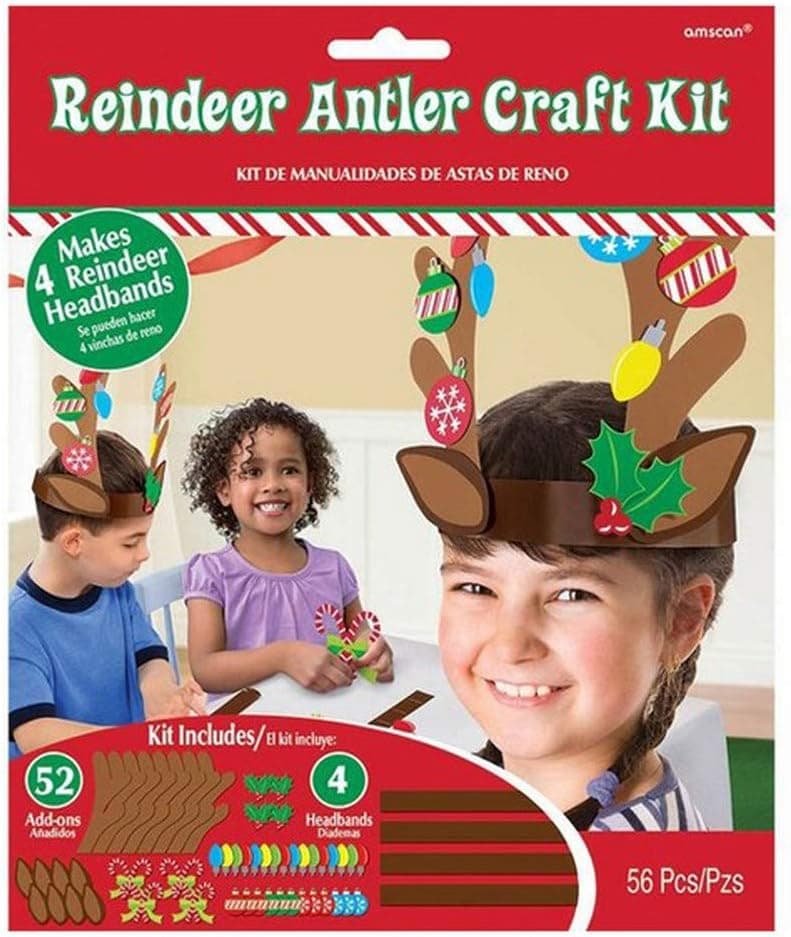 amscan 396540 Kids Reindeer Antler Make Your Own Headband Craft Kit