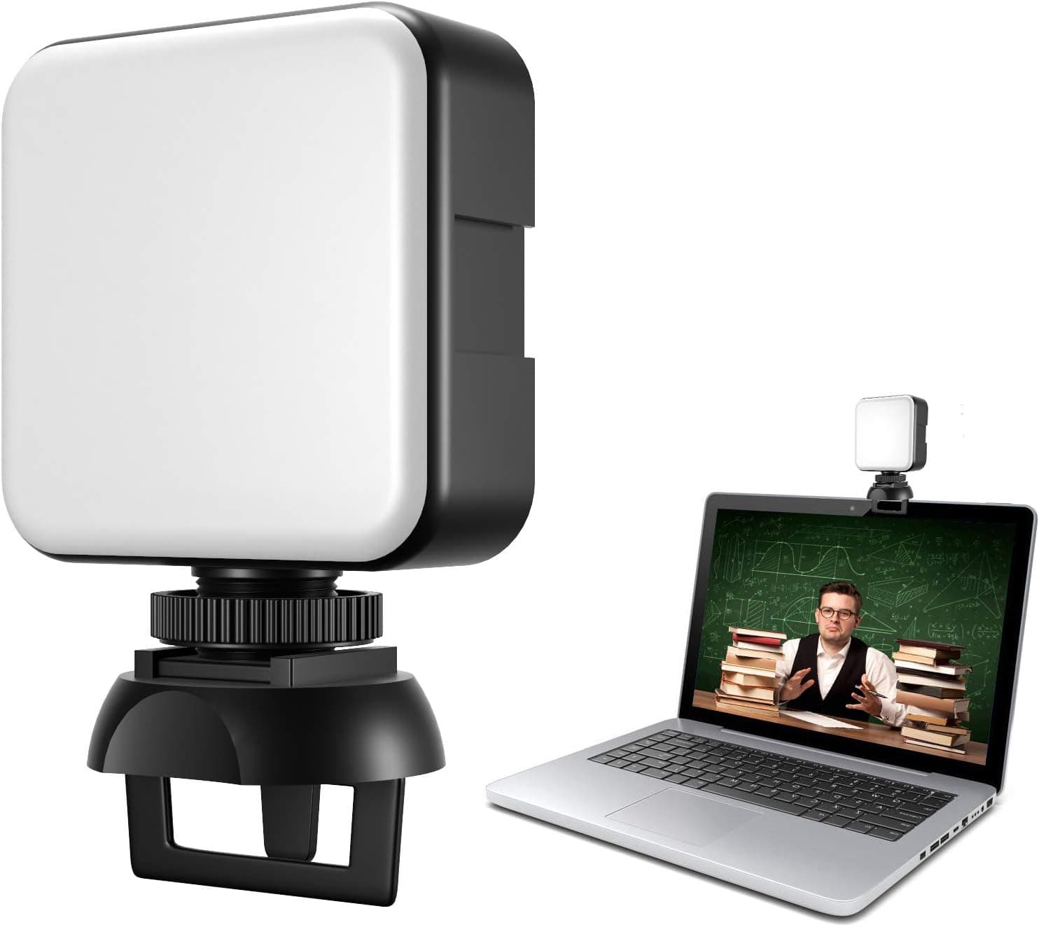 SUPON Video Conference Lighting Kit, Built-in Rechargeable Battery Continuous LED Light with Clip for Laptop,Webcam,Remote Working, Streaming,YouTube Compatible for Canon Nikon Fuji Cameras Camcorder