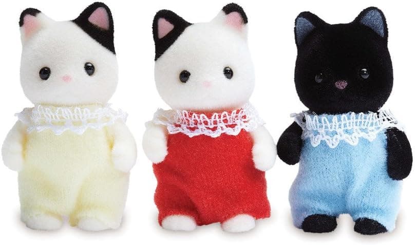 Calico Critters Tuxedo Cat Triplets