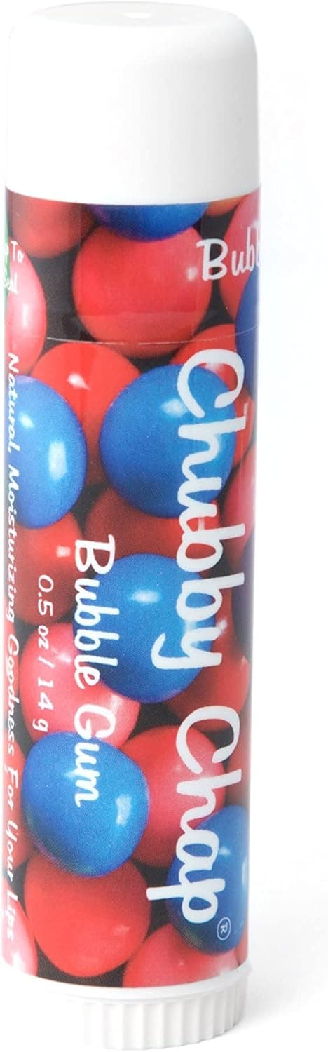 Chubby Chap - One (1x) Large Jumbo Chapstick Natural Chapstick - 1/2 Ounce Lip Balm (Bubble Gum)
