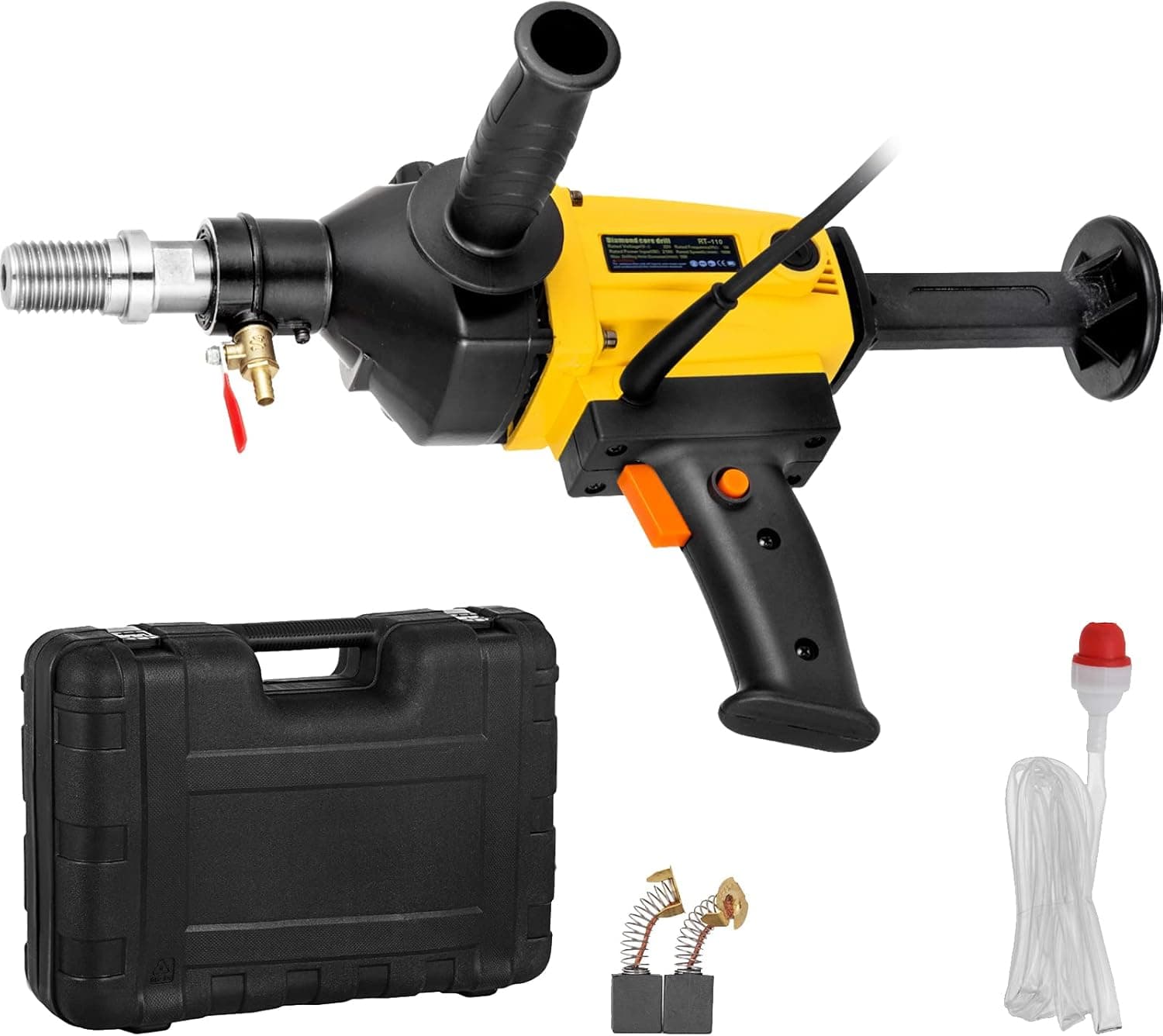 Happybuy Diamond Core Drill, 1800W 4'/110 mm, 1700RPM Variable Speed Core Drill Rig with Portable Case, Handheld Drilling Machine for Porcelain Ceramic Tile, Marble Brick