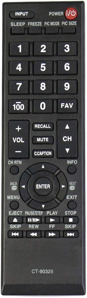 AIDITIYMI CT-90325 Remote Control Replacement for Toshiba TV 24L4200U 24SL410UM 26SL400U 29L1350U 32C100U2 26C100U1 26C100UM 26C10U 26SL400 32L1350U 32L1400 32L1400U 32L2200U 32L2300U 32L2400U
