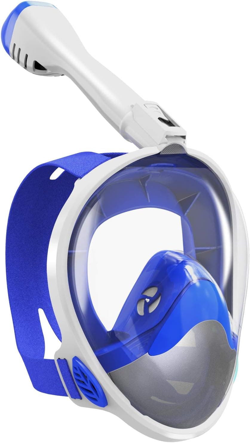 TINMIU Full Face Snorkel Mask, The Most Efficient Upgraded Safety Breathing System, Snorkeling Mask with Detachable Camera Mount, 180 Degree Panoramic View, Dry Top, Anti-Fogging, Anti-Leak