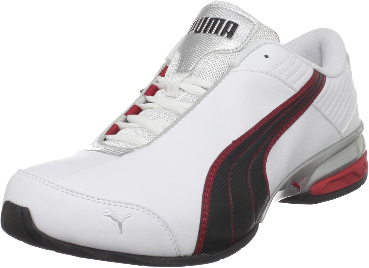 PUMA Men's Super Elevate Cross-Training Shoe,White/Black/Ribbon Red,10.5 D US