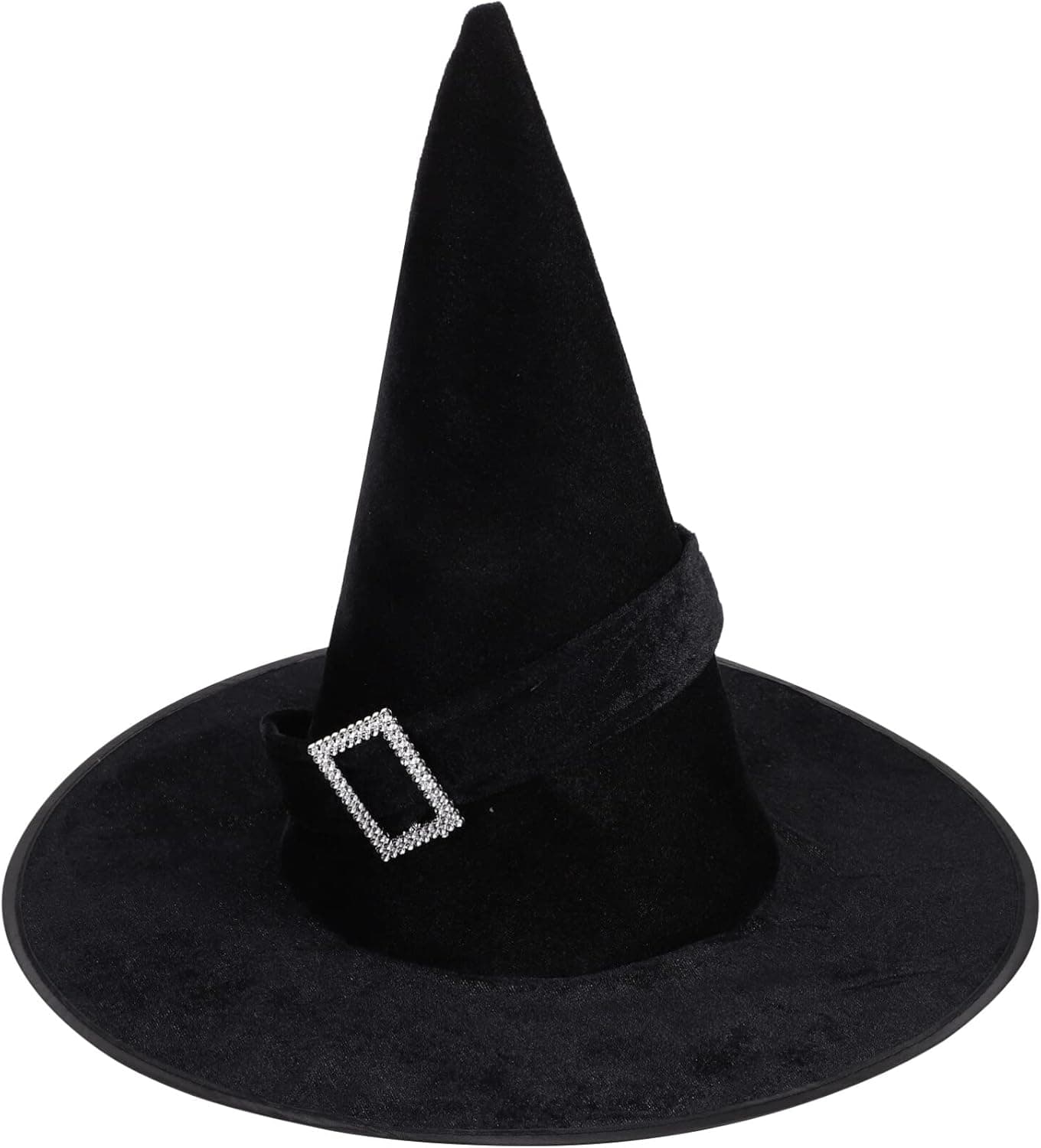 ULTNICE Velour Witch Sorceress Hat Fancy Dress Costume Accessory for Hallowen Party Black