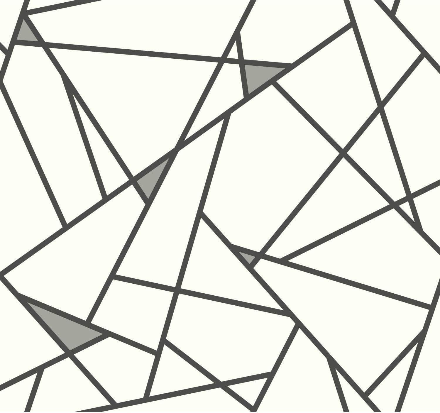 York Wallcoverings Risky Business 2 Prismatic Removable Wallpaper, Black/Metallic Gray/White