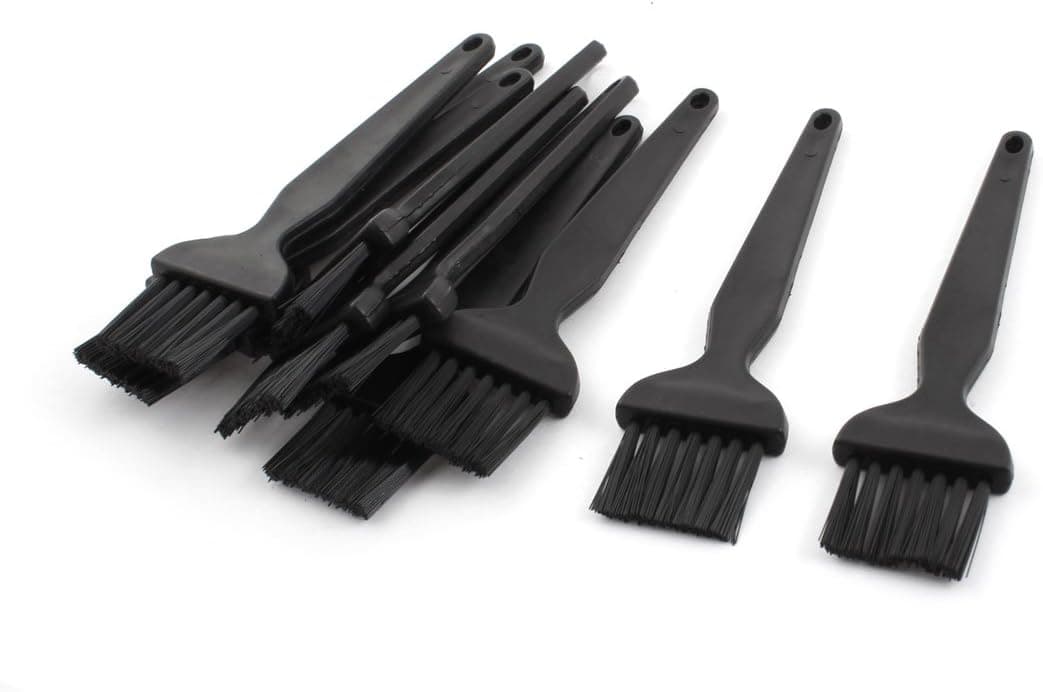 uxcell 10 Pcs Black Straight Plastic Handle PCB Rework ESD Anti-Static Brush
