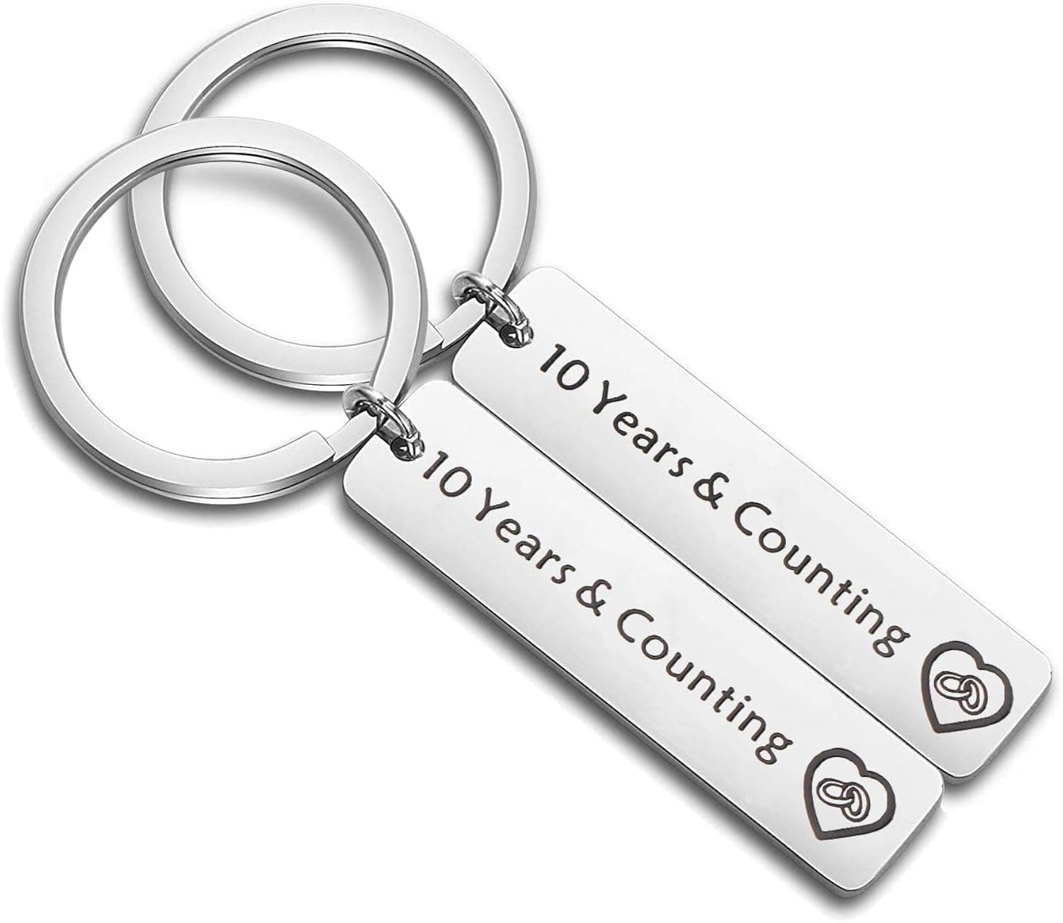 QIIER Anniversary Couples Keychains Set 1st 5th 10th 20th Wedding Anniversary Key Chain Couples Jewelry Gifts