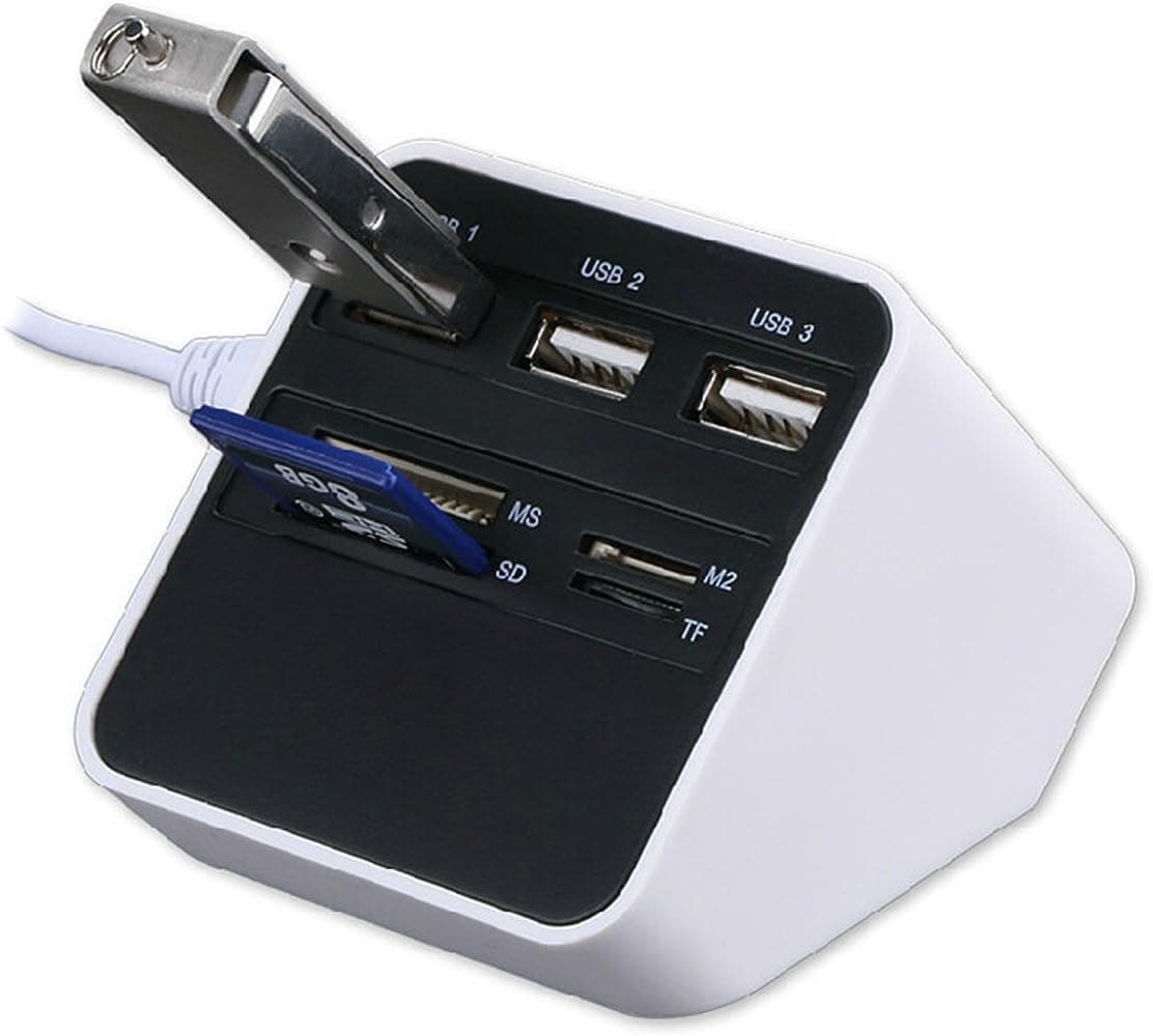 Geekdigg High Speed All-in-1 USB 2.0 Card Reader USB Hub 3USB+MS/SD/M2/TF Card Reader 7 Slots USB Combo (USB 2.0)