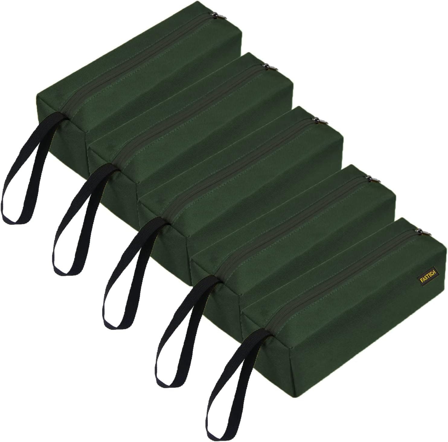 FASTECH 5-Pack Zipper Utility Tool Bag, Small Zipper Bags/Multi-Purpose Tool Pouch Tote Bags Storage Organizer for Screwdrivers, Pliers, Nut Drivers Gifts to Men/Women. (Green)
