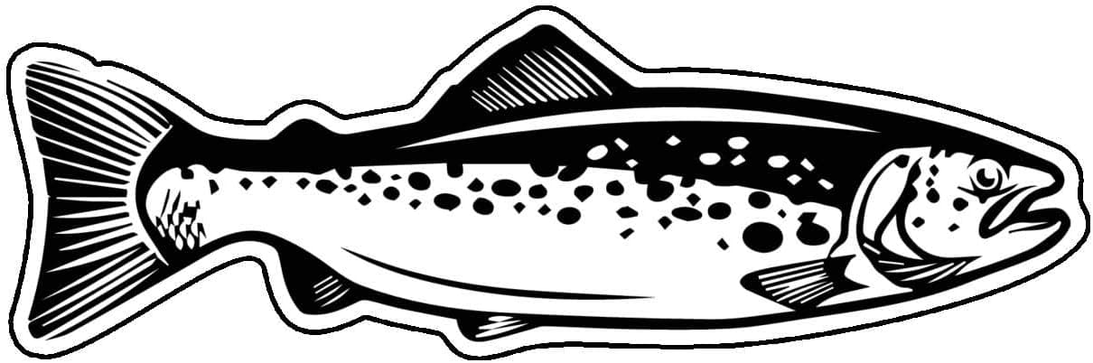 WickedGoodz Trout Vinyl Decal - Fly Fishing Bumper Sticker - Trout Angler Decal