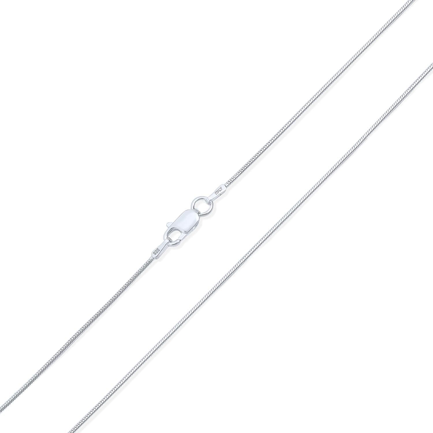 Simple 020 Gauge Link Magic 8 Sided Snake Chain Necklace For Women .925 Sterling Silver Made In Italy 14 16 18 20 24 Inch