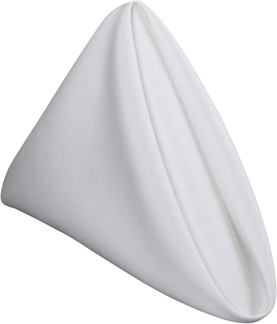 RC ROYAL CREST by Sigmatex - Lanier Textiles NK2020SFWHT 100% Murata Jet Spun (MJS) Polyester Cloth Napkins, Size: 20” x 20” Finished, Set of 12 (1 Dozen) (White)