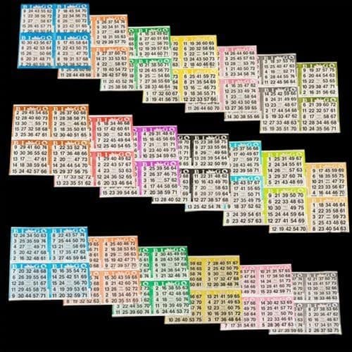 SmallToys Bingo Paper Game Cards - 4 Cards - 20 Sheets - 50 Books - 8 Inch Square Size Disposable Sheet - Made in USA