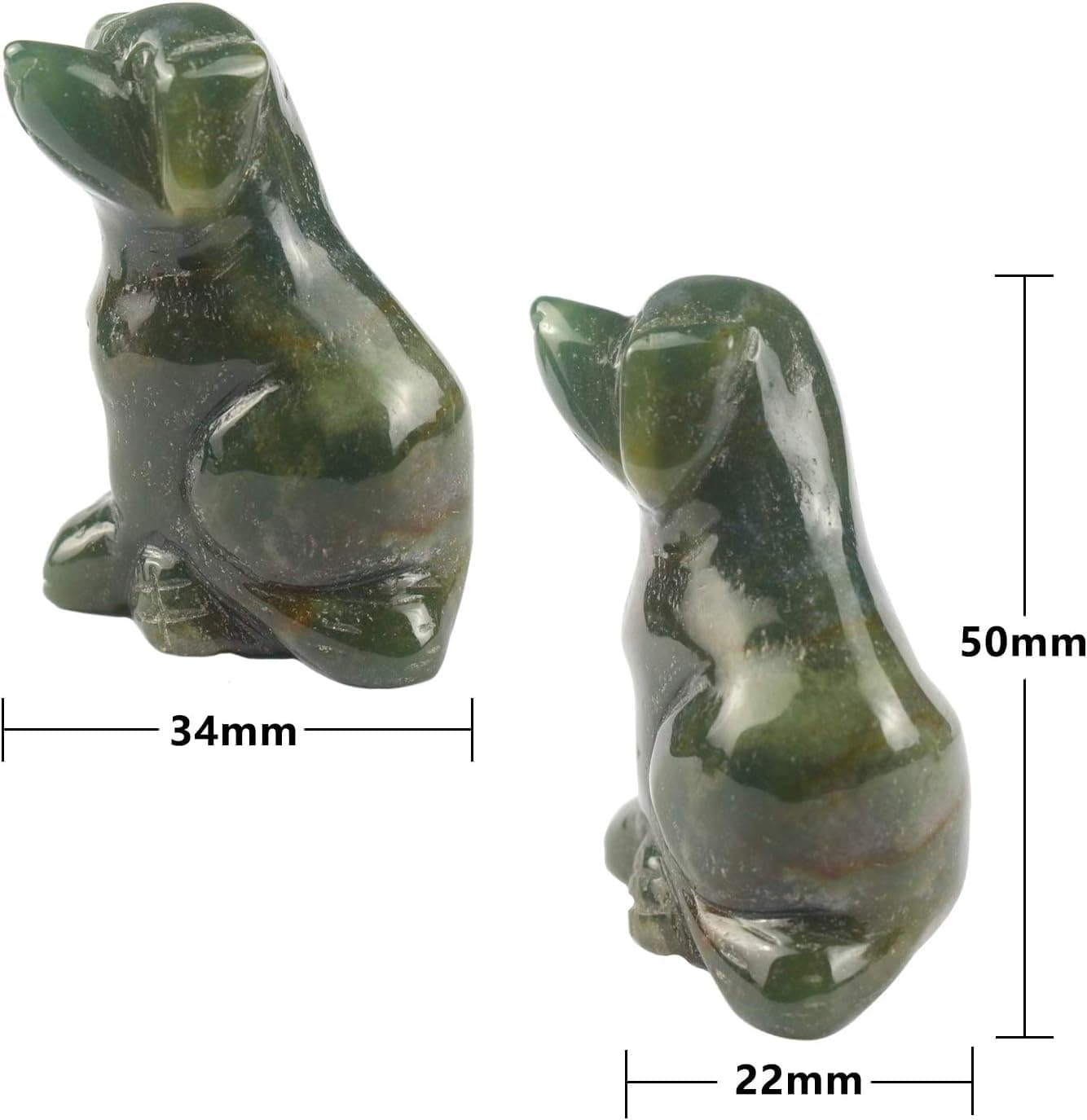 1.6'' Hand Carved Quartz Crystal Craft Dog Figurine Gemstone Reiki Healing Stone Gift Home Decor Engraving Animal Figurines Holiday Home Office Statue Décoration Gift