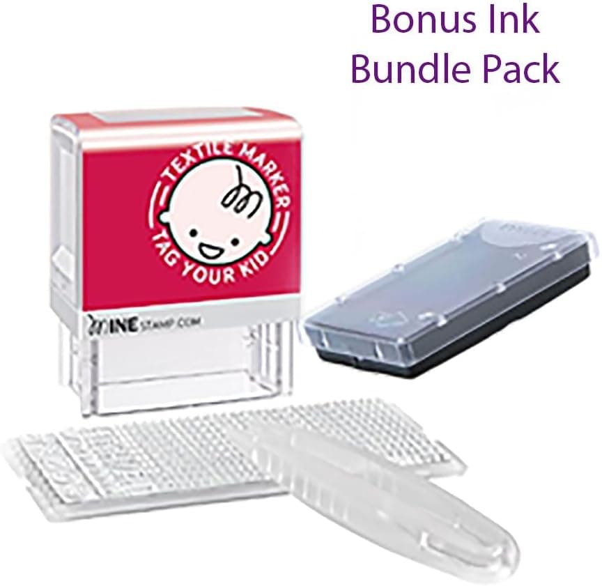 Exclusive Bundle Pack-MINE Stamp Clothing Marker, Books & Accessories, Personalise Garment, Childrens School Uniform/Clothes/Clothing Labels for Kids/Children, no Need to sew, for School Wear