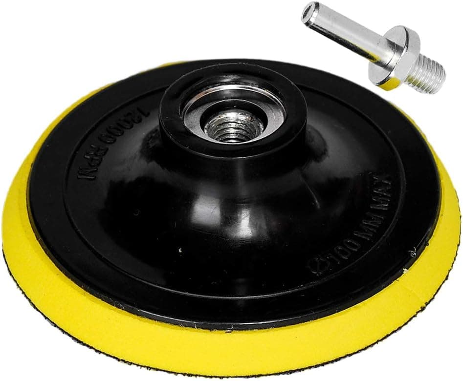 HIFROM 4-Inch/100mm Hook and Loop Backing Pad Orbital Sander Polisher Sanding Pad M10 Drill Adapter