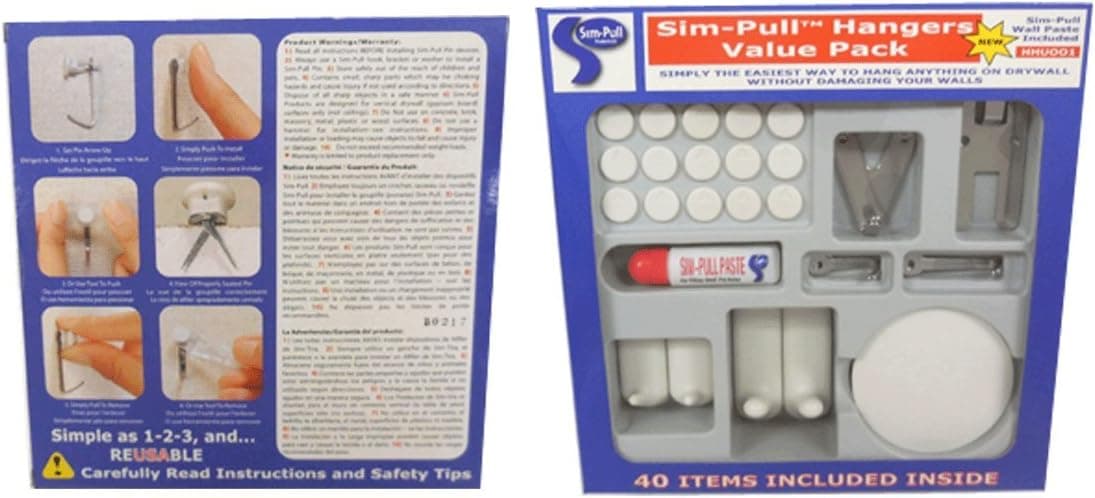 40 Piece Small Hook Set - With Removable Adhesive