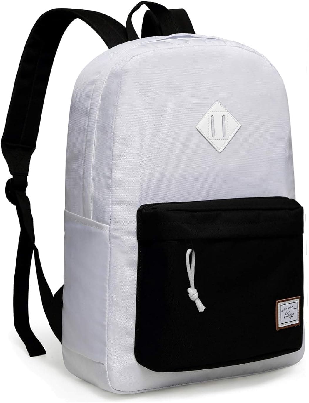 Kasqo Lightweight School Backpack, Large Capacity Water-Resistant Casual College Bookbag for Men Women Teen Girls Boys