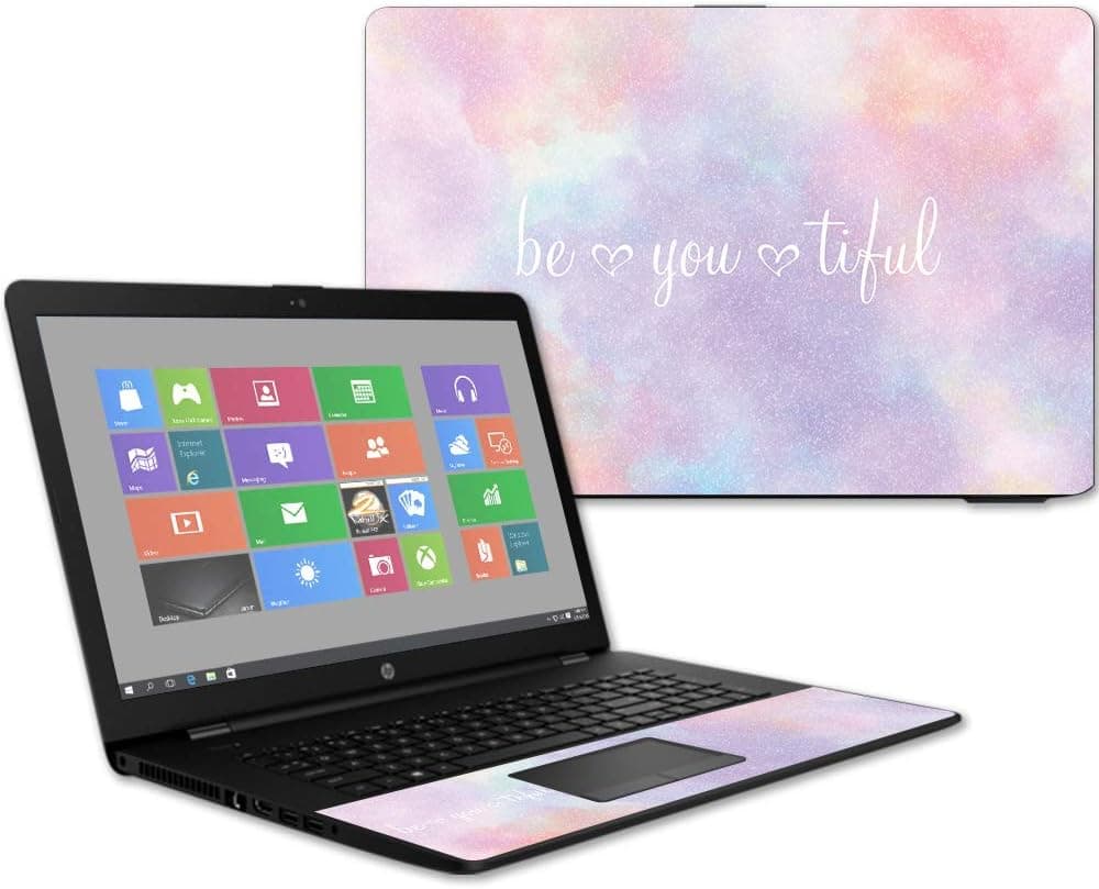 MightySkins Glossy Glitter Skin for HP 17t Laptop 17.3" (2017) - BeYouTiful | Protective, Durable High-Gloss Glitter Finish | Easy to Apply, Remove, and Change Styles | Made in The USA