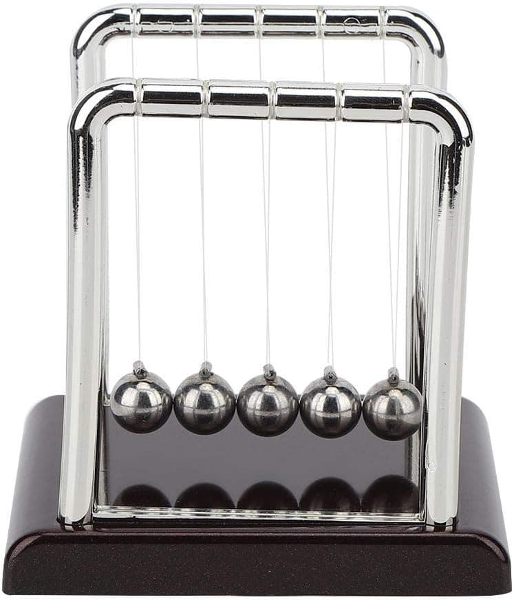 Sorand Newton's Cradle with Scale Dangling Magnetic Balls Funny Pendulum Ball Steel Office Toy Office Desk Decoration for Teachers, Student,(Small Square Pool)