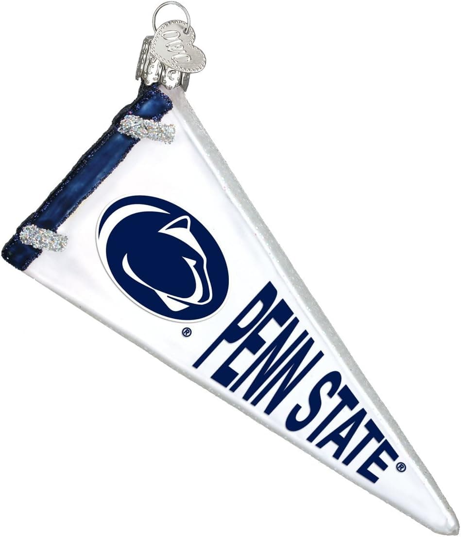 Old World Christmas Ornaments: Pennsylvania State University Glass Blown Ornaments for Christmas Tree, Pennant