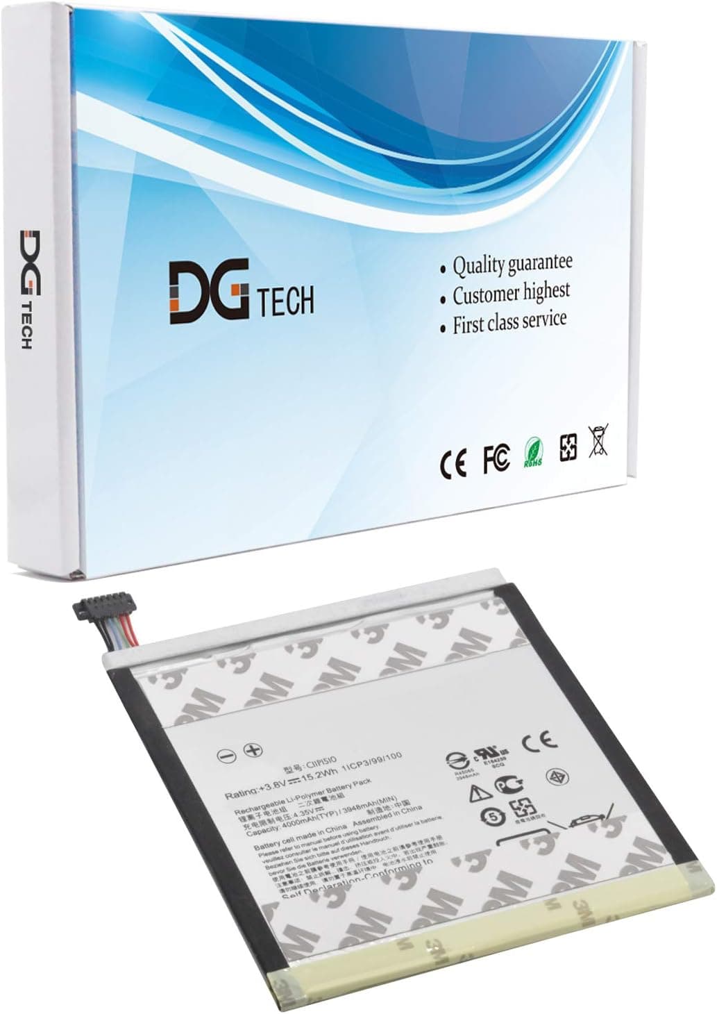 DGTECH New C11P1510 Laptop Battery Compatible with Asus ZenPad S 8.0 Z580C Z580CA Z380C Z380C (3.8V 15.2Wh)