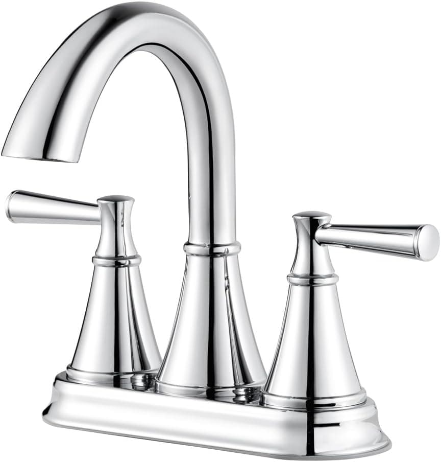 Pfister Cantara Bathroom Sink Faucet, 4-Inch Centerset, 2-Handle, 3-Hole, Polished Chrome Finish, LF048CRCC
