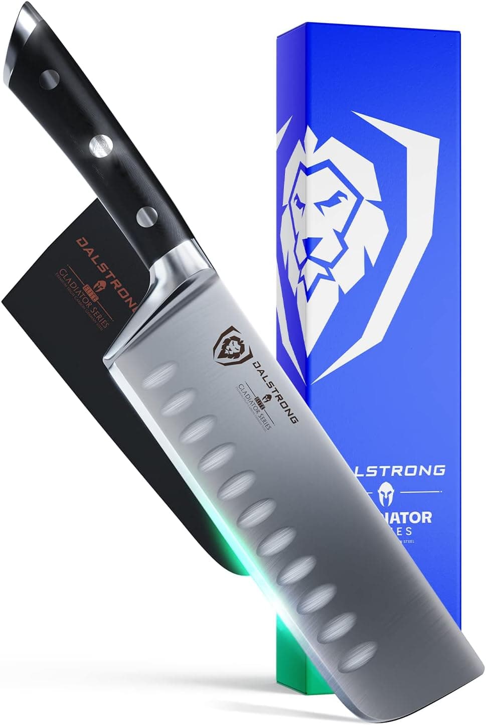 Dalstrong Nakiri Knife - 7 inch - Gladiator Series Elite - Asian Vegetable Knife - Forged German High Carbon Steel - Black G10 Handle - Razor Sharp Kitchen Knife - Sheath Included - NSF Certified