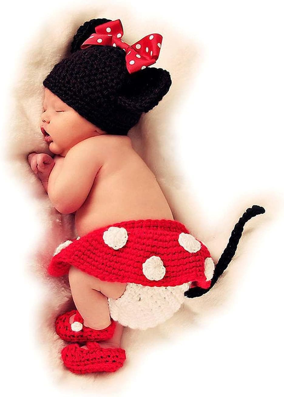 Autek Newborn Baby Mouse Costume Photography Photo Prop Hat Outfit Set