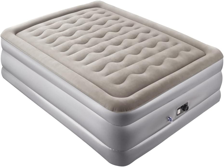 Sable Inflatable Air Bed, Raised Air Mattress with Built-in Electric Pump and Storage Bag, Height 19 Inch - Full Size