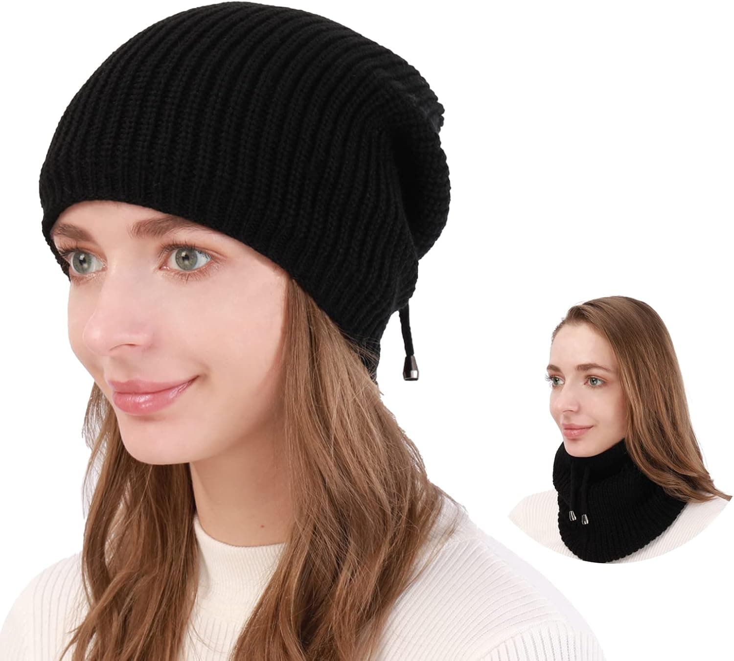 PEHOYGA Winter Knit Beanie Hats Women Men Warm Slouchy Caps Fleece Lined for Cold Weather