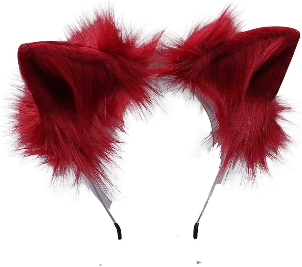 VIGVAN KYC Animal Ears Kawaii Plush Cat Ears Hair Clip Headdress Halloween Cosplay
