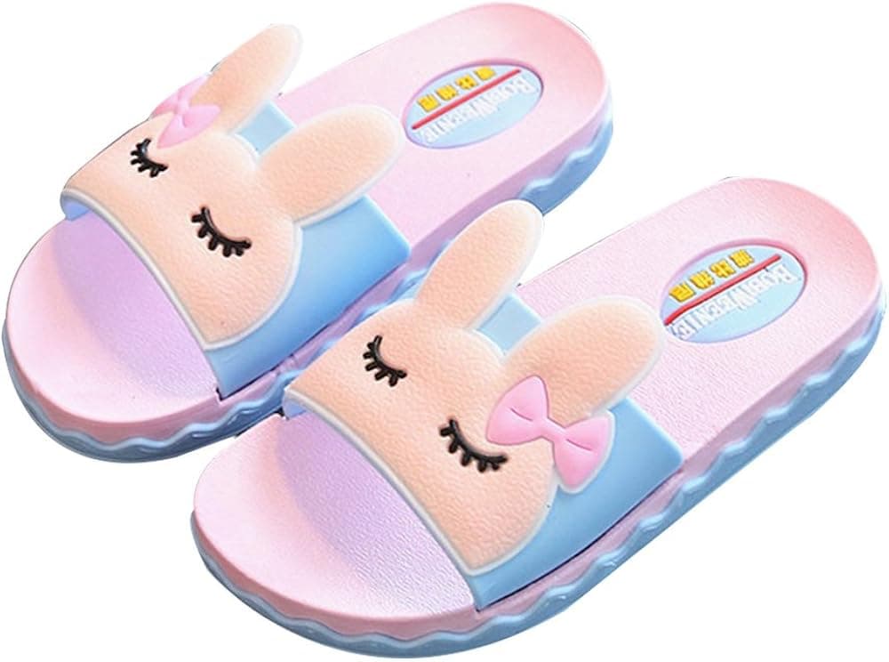 IUU Mom-Baby Slippers Cute Girl Rabbit Sandals Bath Slippers Non-Slip Slippers