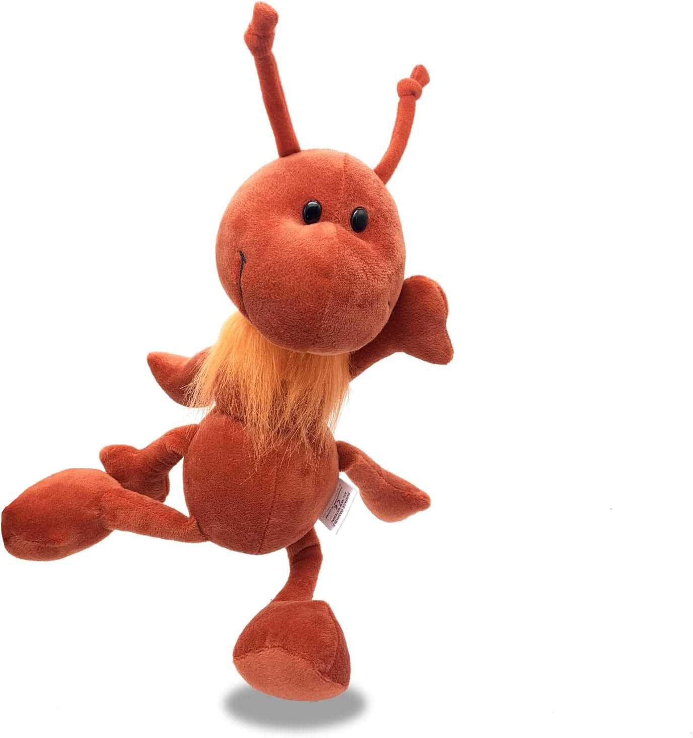 JoyAmigo Ant Plush with Fuzz Scarf Stuffed Animal Insect Toy,Soft Ant Bug Plushies, Best Gift for Kids Birthday Party Costume Ants Go Marching Nursery Decoration Pugs Valentine's Day