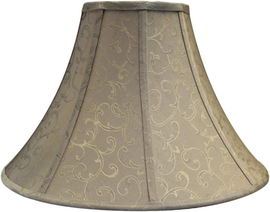 Dolan Designs 140061 Jacquard Round Bell Soft Back with Piping Lamp Shade, Bronze/Dark