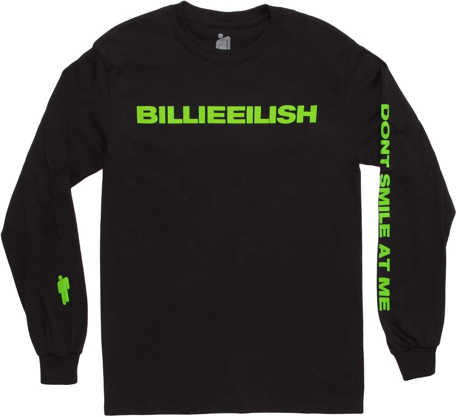 Bravado Billie Eilish Don't Smile at Me Long Sleeve Adult T-Shirt - Black (XX-Large)