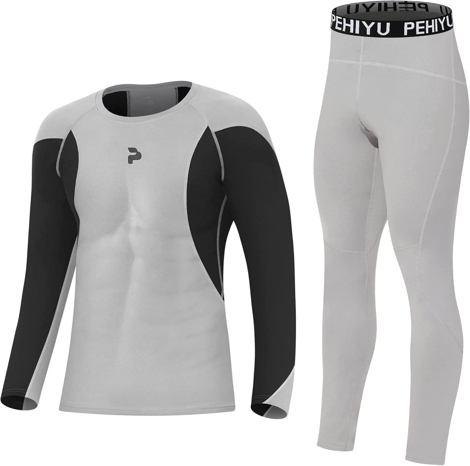 Long Johns Base Layer Men Fleece-Lined Fitness Winter Running Gear Thermal Underwear for Men
