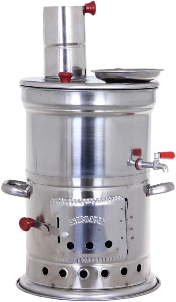 Samovar Charcoal Water Heater 4l /150 Oz Boat Camping Hiking Hunting Kettle BBQ