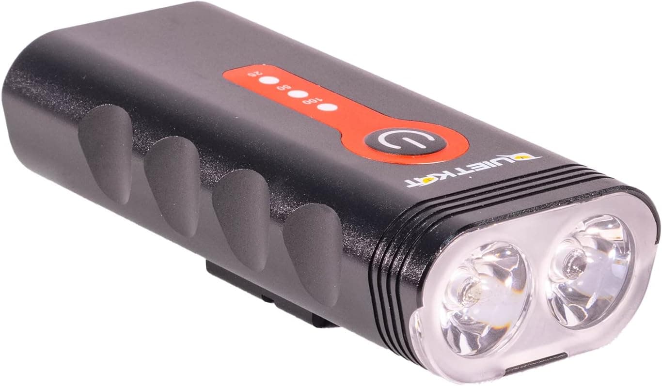 QuietKat Explorer 900 Bike Light, CREE LED Bulbs, USB, Rechargeable, Water Resistant - Lumens Red & Lumens White