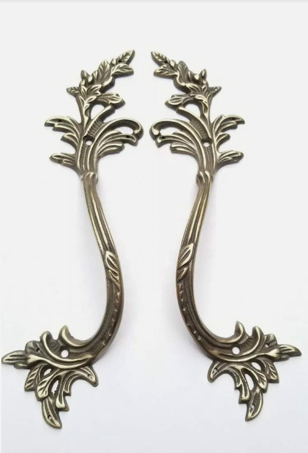hardwareandantiques Set Brass Ornate French Prov. Louis XIV Door Cabinet Handles 8 5/8" l. #P6