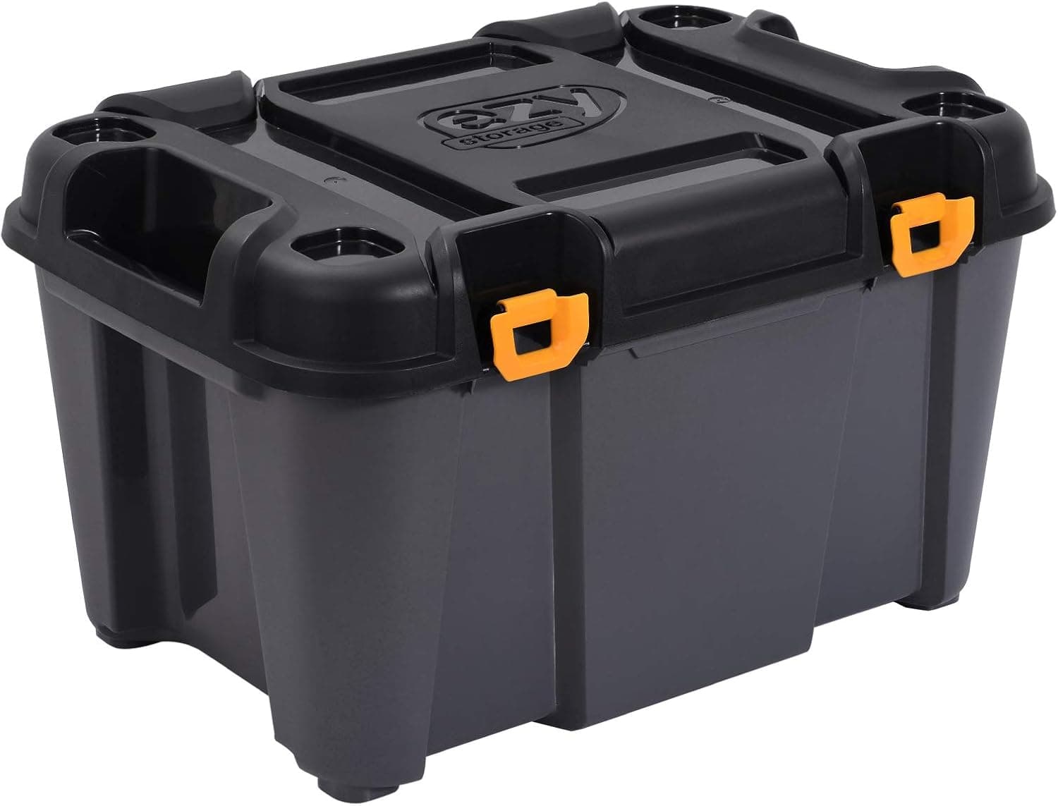Ezy Storage 31730 Bunker 80 Liter Heavy Duty Garage Storage Container Tub Bin Tote, Black